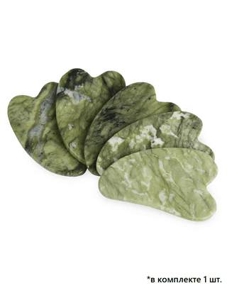 Скребок гуаша для лица из натурального нефрита зеленый Mizomed Jade Essence