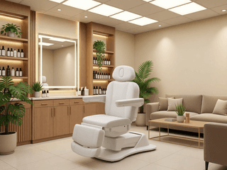 Косметологическое кресло Mizomed Morley с электроприводом, 4 мотора, белый