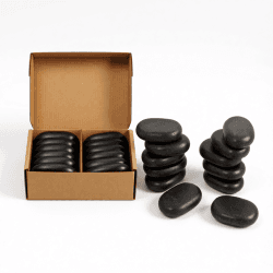 Набор массажных камней для стоун терапии из базальта Mizomed HMT12 (6,7х4,7х1,7 см, 12 шт.)