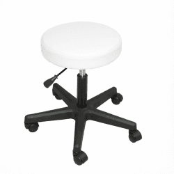 Стул мастера ПРИЗМА ЭКО, на колесиках, без спинки, белый