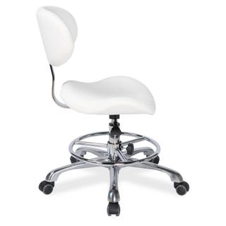 Стул мастера Mizomed MZ 1026DB2 на колесиках, со спинкой, белый