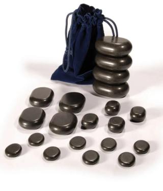 Набор массажных камней для стоун терапии из базальта Mizomed H20TC в мешочке 20 шт.