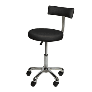 Стул мастера Мэдисон МД-9017 на колесиках, со спинкой, черный