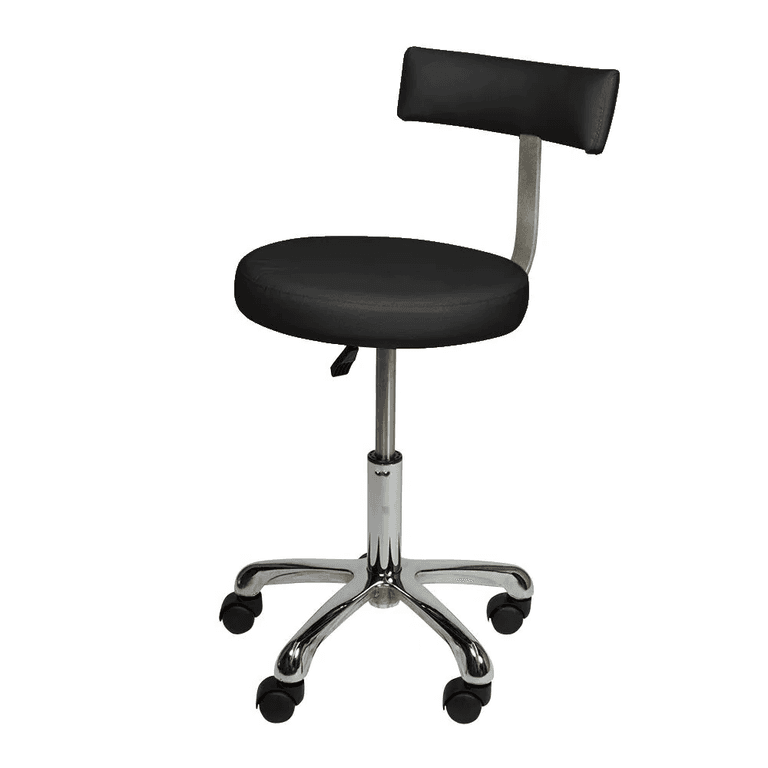 Стул мастера Мэдисон МД-9017 на колесиках, со спинкой, черный