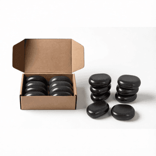 Набор массажных камней для стоун терапии из базальта Mizomed HLT8 (7,7х5,7х2,7 см, 8 шт.)