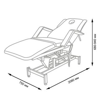 Кресло косметологическое Мэдисон Элегия-3А (МД-849) многофункциональное, электрическое, 3 мотора
