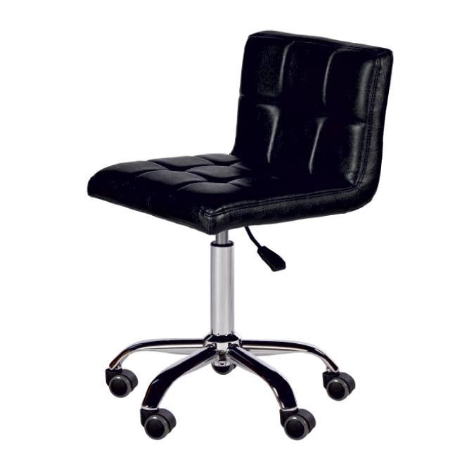 Стул мастера К04 на колесиках, со спинкой, черный