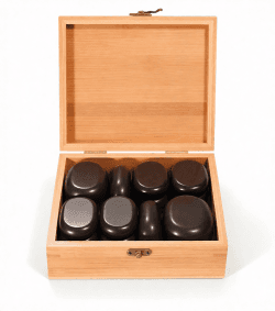 Набор массажных камней для стоун терапии из базальта Хитэк 18 шт.