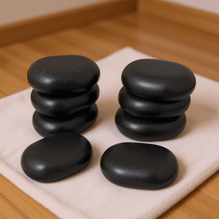 Набор массажных камней для стоун терапии из базальта Mizomed HLT8 (7,7х5,7х2,7 см, 8 шт.)