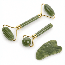 Набор массажных камней для стоун терапии из базальта Mizomed H45TC2 в коробке из бамбука 45 шт.