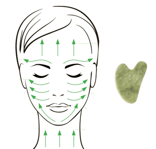 Скребок гуаша для лица из натурального нефрита зеленый Mizomed Jade Essence