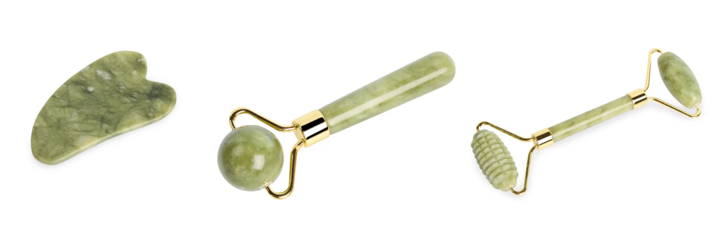 Массажный набор гуаша 2 роллера (ролика) и скребок для лица из кварца.png